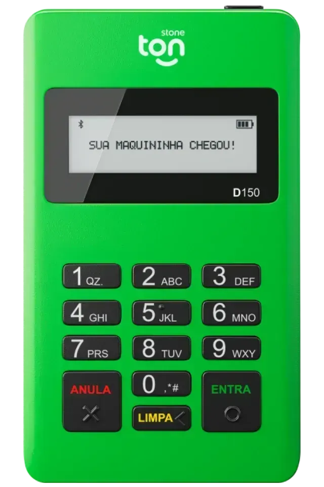 Maquininha Ton T1 - Taxa 0,57% sem mensalidade - A maquininha compacta que conecta com o celular