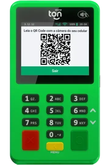 Maquininha Ton T2 - Taxa 0,57% sem mensalidade - A maquininha compacta que tá sempre com você